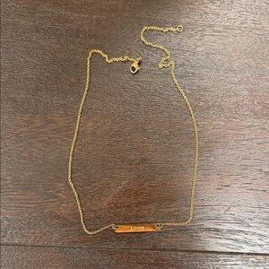 Gold 'Love' Bar Necklace